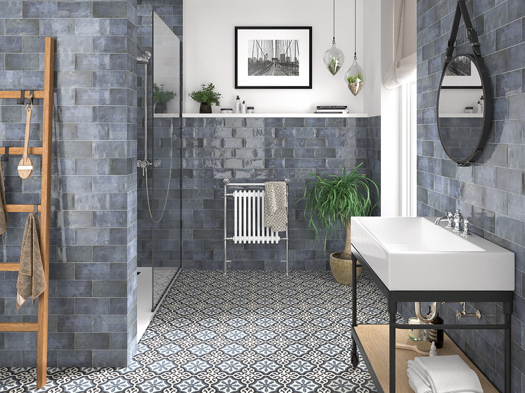 Carrelage Effet Zellige Camden Azurro 10x20 cm de Mainzu