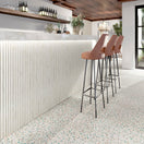 Carrelage Effet Zellige Marbre Concav White 10x30 cm de MainzuBoite de 0.818 m²