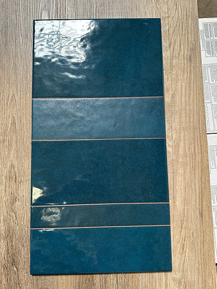 Carrelage Effet Zellige Kian Blue 31,6x60 cm de Ecoceramic