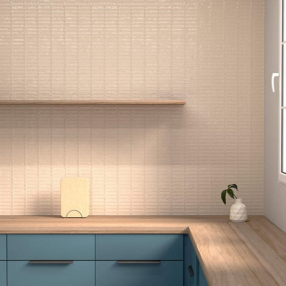 Carrelage Effet Zellige Monet Beige 31,6x60 cm de Ecoceramic