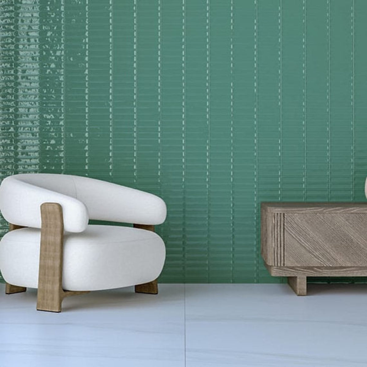 Carrelage Effet Zellige Monet Green 31,6x60 cm de Ecoceramic