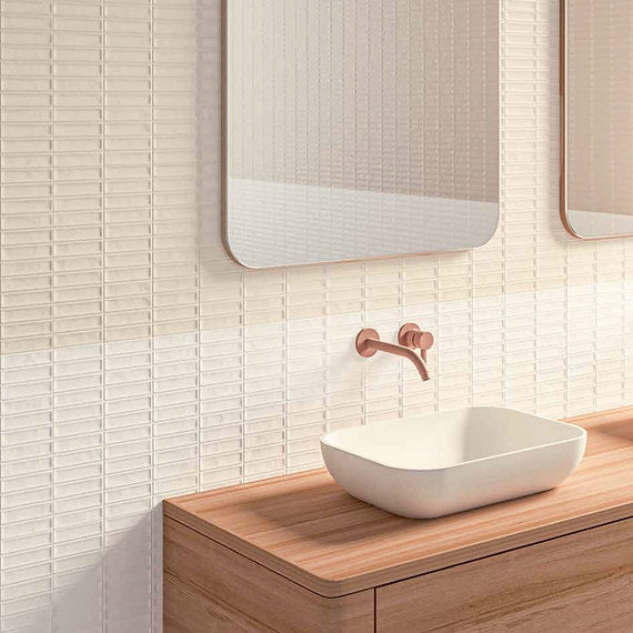 Carrelage Effet Zellige Monet White 31,6x60 cm de Ecoceramic