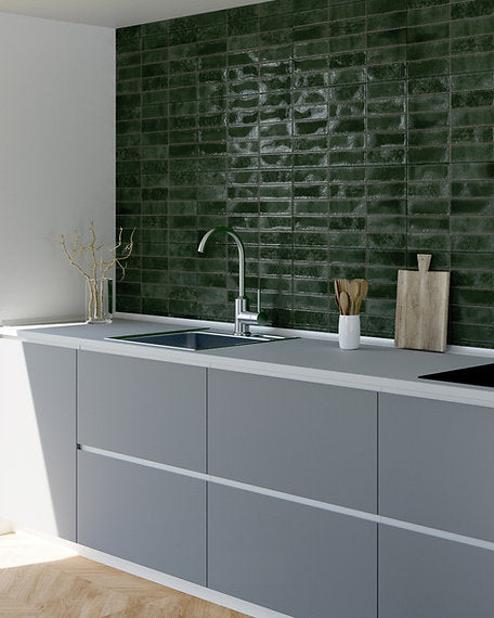 Carrelage Effet Zellige Nexti Emerald Brillant 31,6x60 cm de Ecoceramic