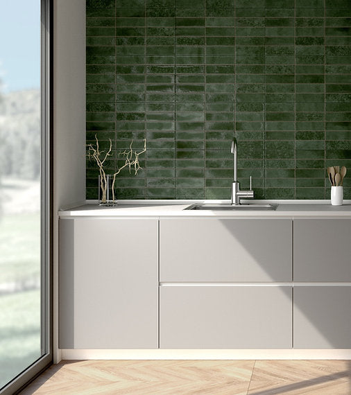 Carrelage Effet Zellige Nexti Emerald Brillant 31,6x60 cm de Ecoceramic