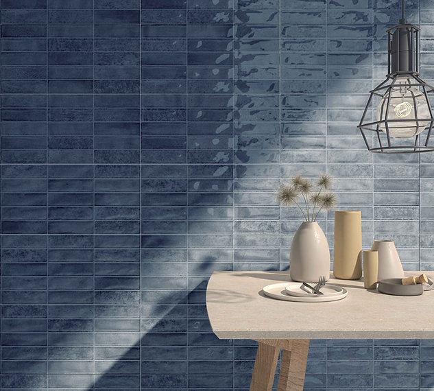 Carrelage Effet Zellige Nexti Ocean Brillant 31,6x60 cm de Ecoceramic