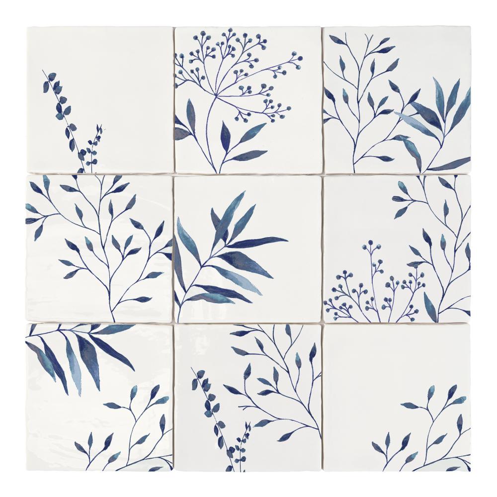 Carrelage Effet Zellige Olivia Azul Brillant 15x15 cm de Dune