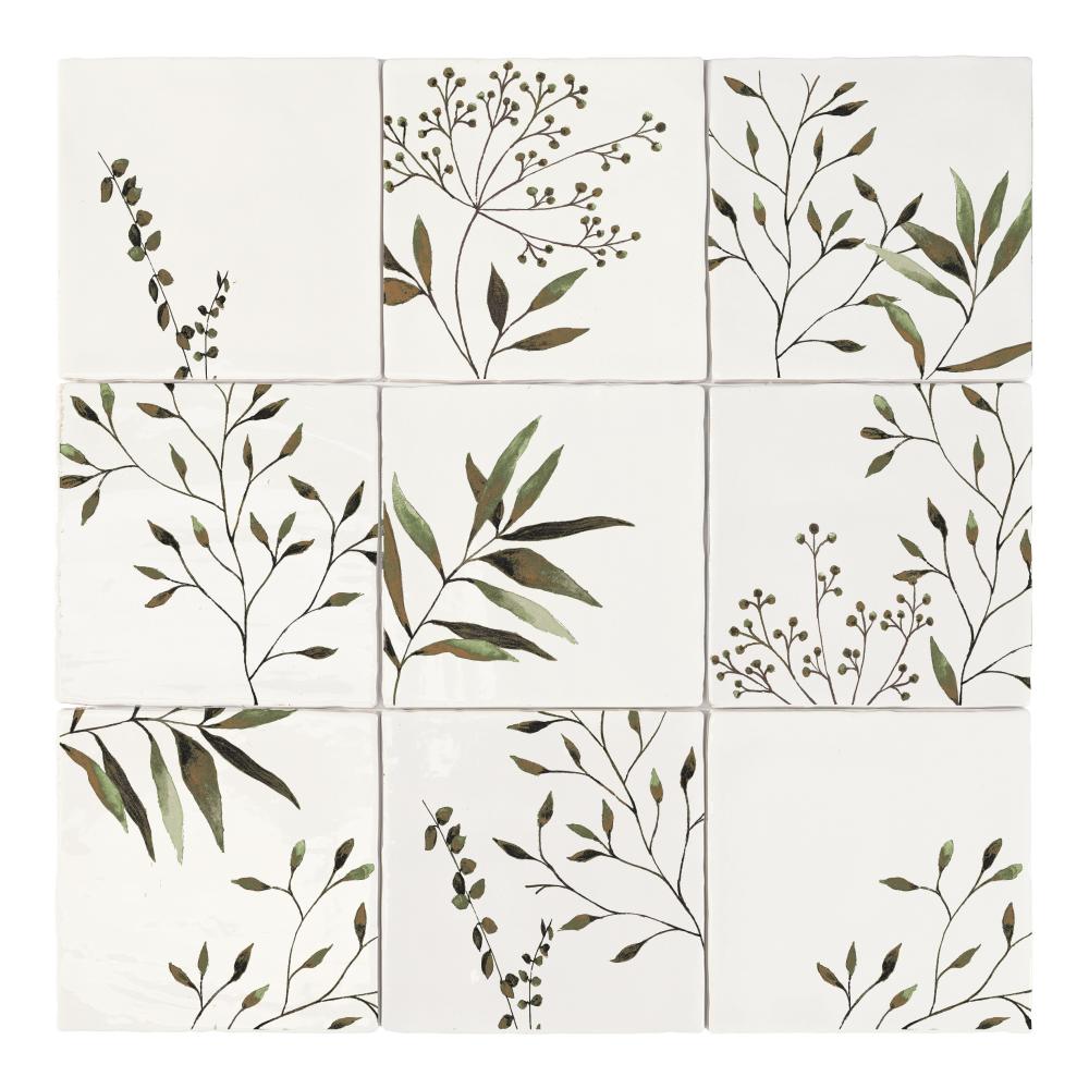 Carrelage Effet Zellige Olivia Verde Brillant 15x15 cm de Dune