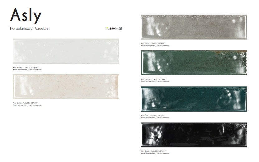 Echantillon Carrelage Effet Zellige Asly 7,5x30 cm (6 coloris)