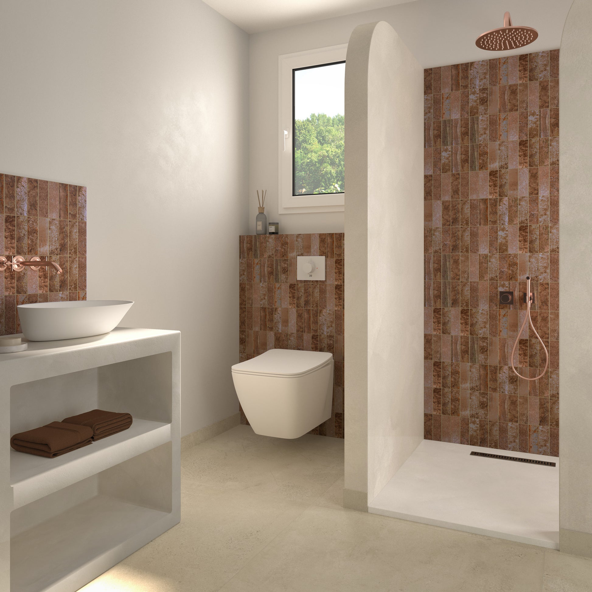 Carrelage Effet Zellige Terraluz Teja 14,7x14,7 cm de Dune