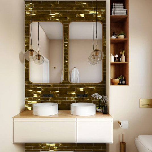 Carrelage Effet Zellige Trendy Gold 5x25 cm