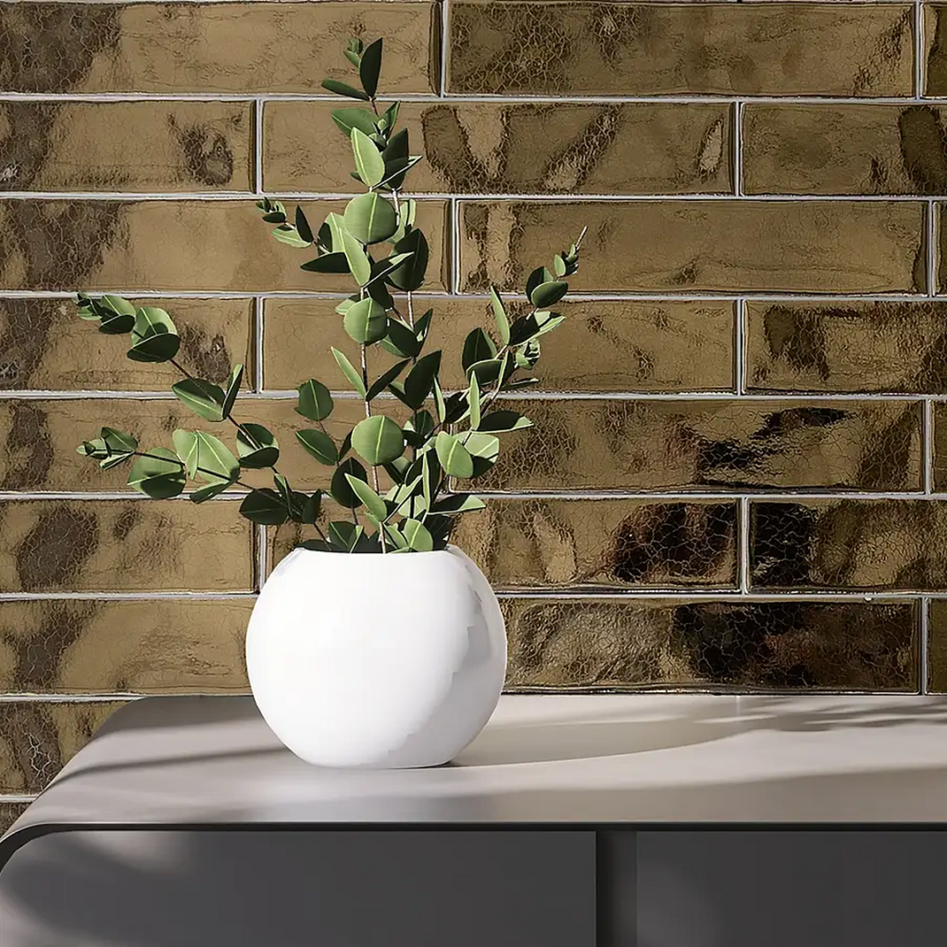 Carrelage Effet Zellige Trendy Gold 5x25 cm