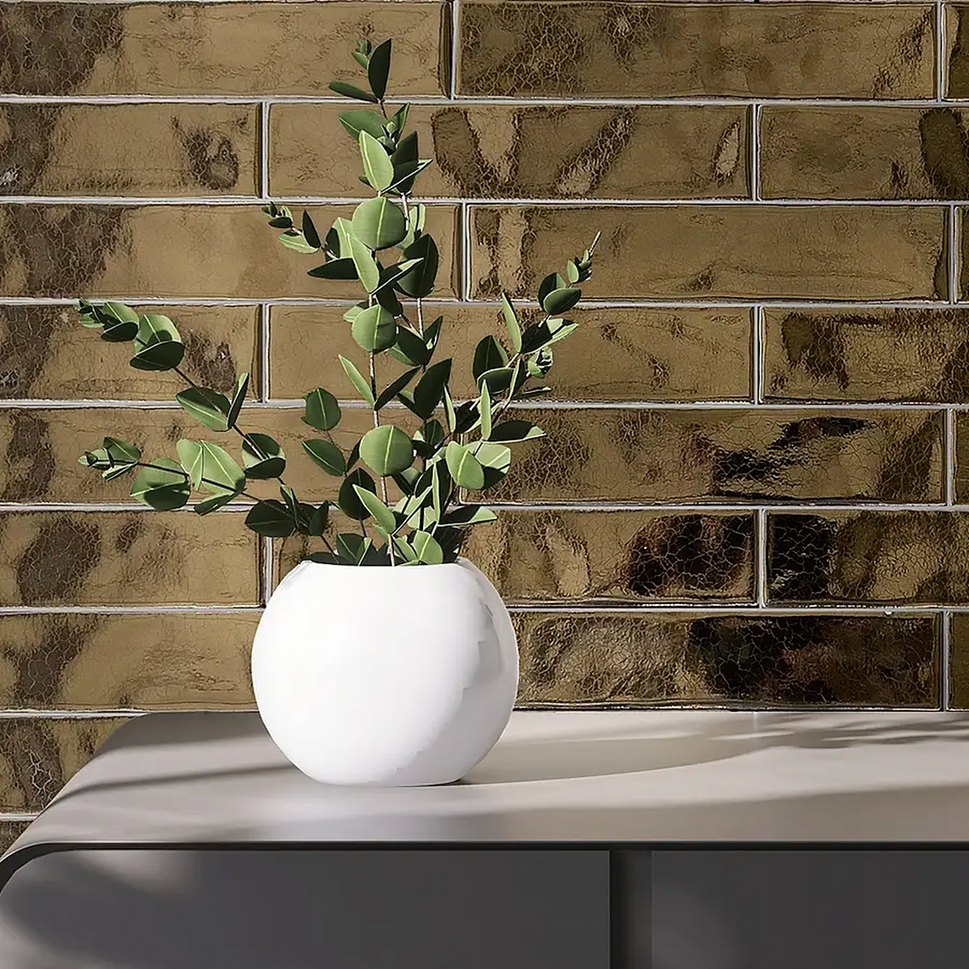 Carrelage Effet Zellige Trendy Gold 5x25 cm
