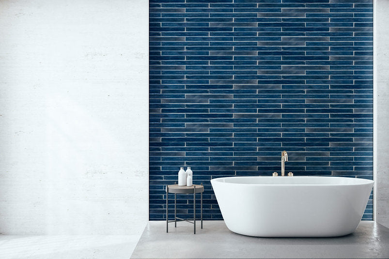 Carrelage Effet Zellige Trendy Marine 5x25 cm