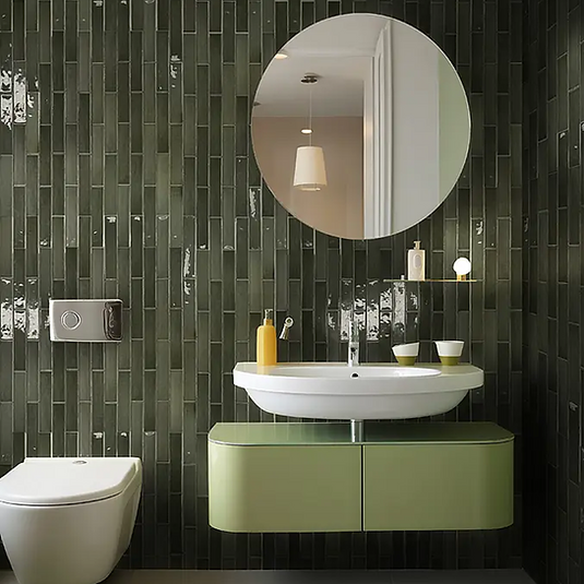 Carrelage Effet Zellige Trendy Verde Mili 5x25 cm
