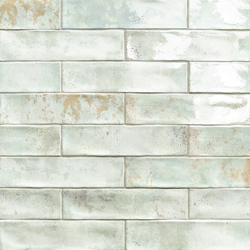 Faience Murale Effet Zellige Bayonne Green 7,5x30 cm de Mainzu