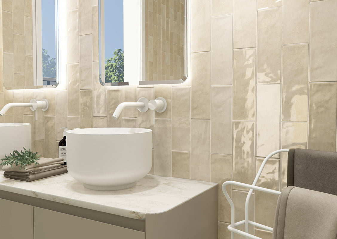 Carrelage Effet Zellige Cinque Terre Cream 10x30 cm de Mainzu