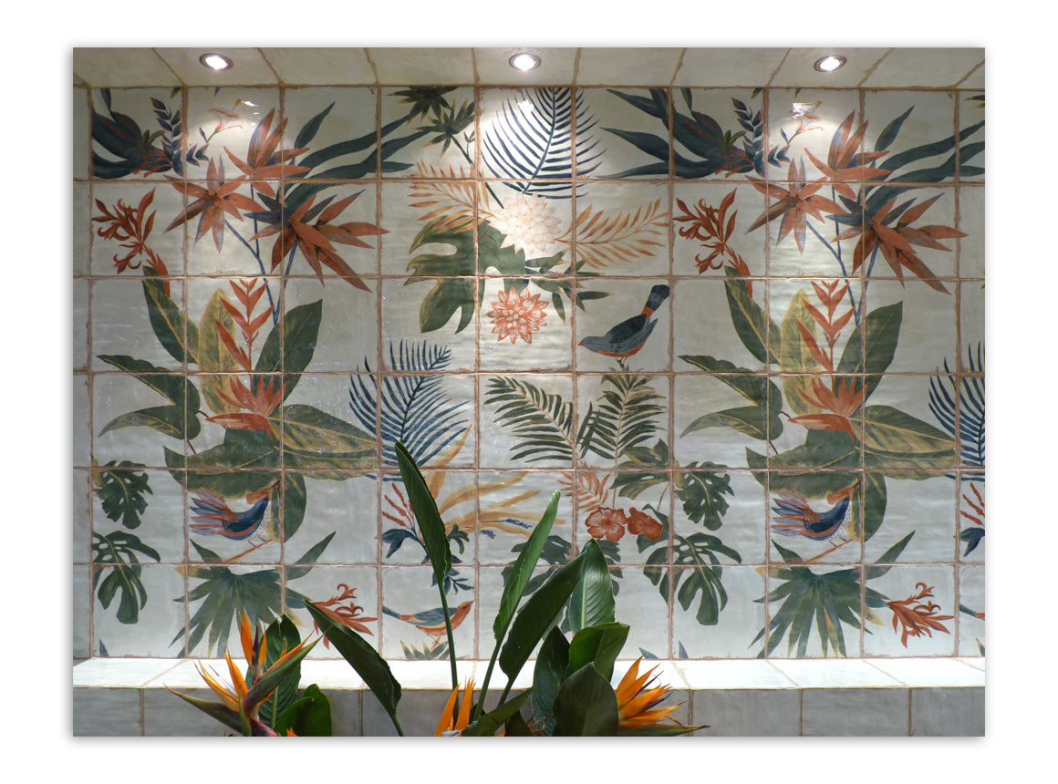 Carrelage Fresque Murale Decor Fleuri Sonata 120x120 cm de Mainzu