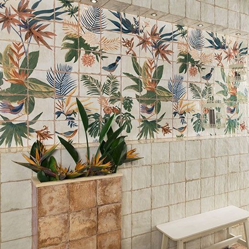 Carrelage Fresque Murale Decor Fleuri Sonata 120x120 cm de Mainzu