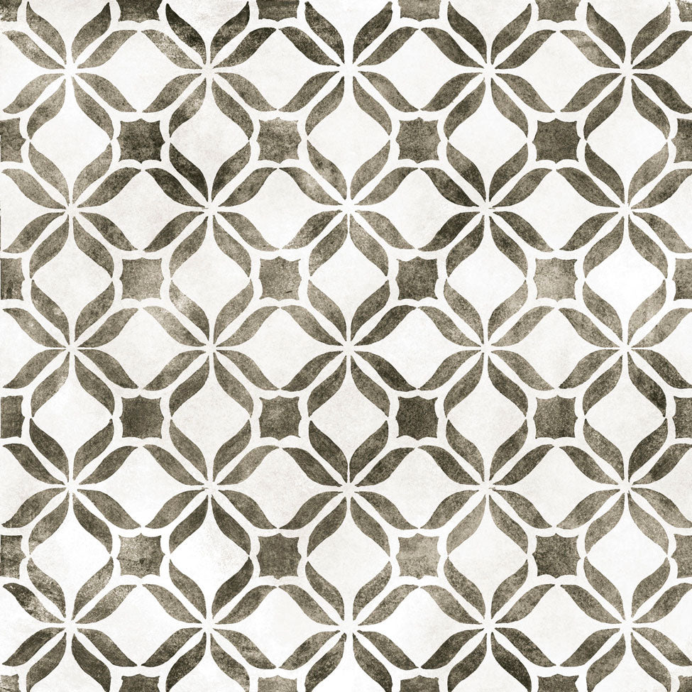 Carrelage Effet Carreau de Ciment Fresco Black 32,9 x 32,9 cm de Realonda