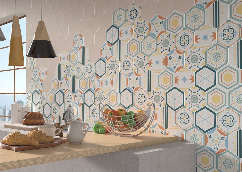 Hexagonal sol et mur Boom Décors (8 coloris)