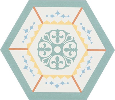 Carrelage Hexagonal Boom Mix Dec 14x16 cm de Cevica