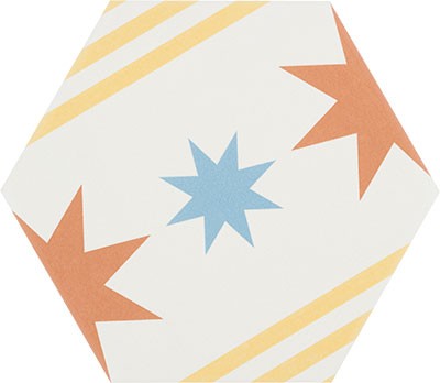 Carrelage Hexagonal Boom Mix Dec 14x16 cm de Cevica