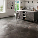 Carrelage Hexagonal Vessel Black 56x48,5 cm de Realonda56x48.5 cm Boite de 1.20 m² / Vessel Steal
