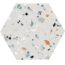 Hexagonal Effet Terrazzo Hex Gobi BiancoEchantillon Gratuit*