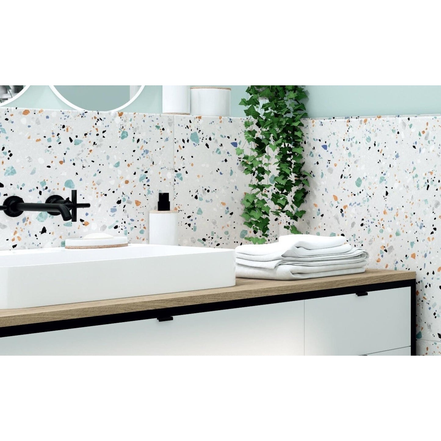 Hexagonal Effet Terrazzo Hex Gobi Bianco