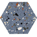 Hexagonal Effet Terrazzo Hex Gobi BluEchantillon gratuit*