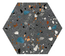 Hexagonal Effet Terrazzo Hex Gobi NeroEchantillon gratuit*