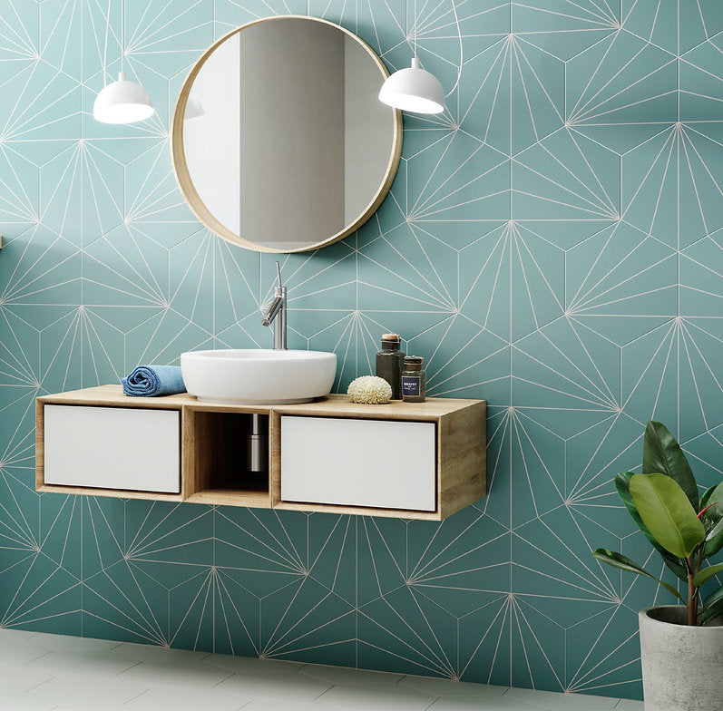 Carrelage Effet Carreau de Ciment Hexagonal Venus 28,5x33 cm de Realonda