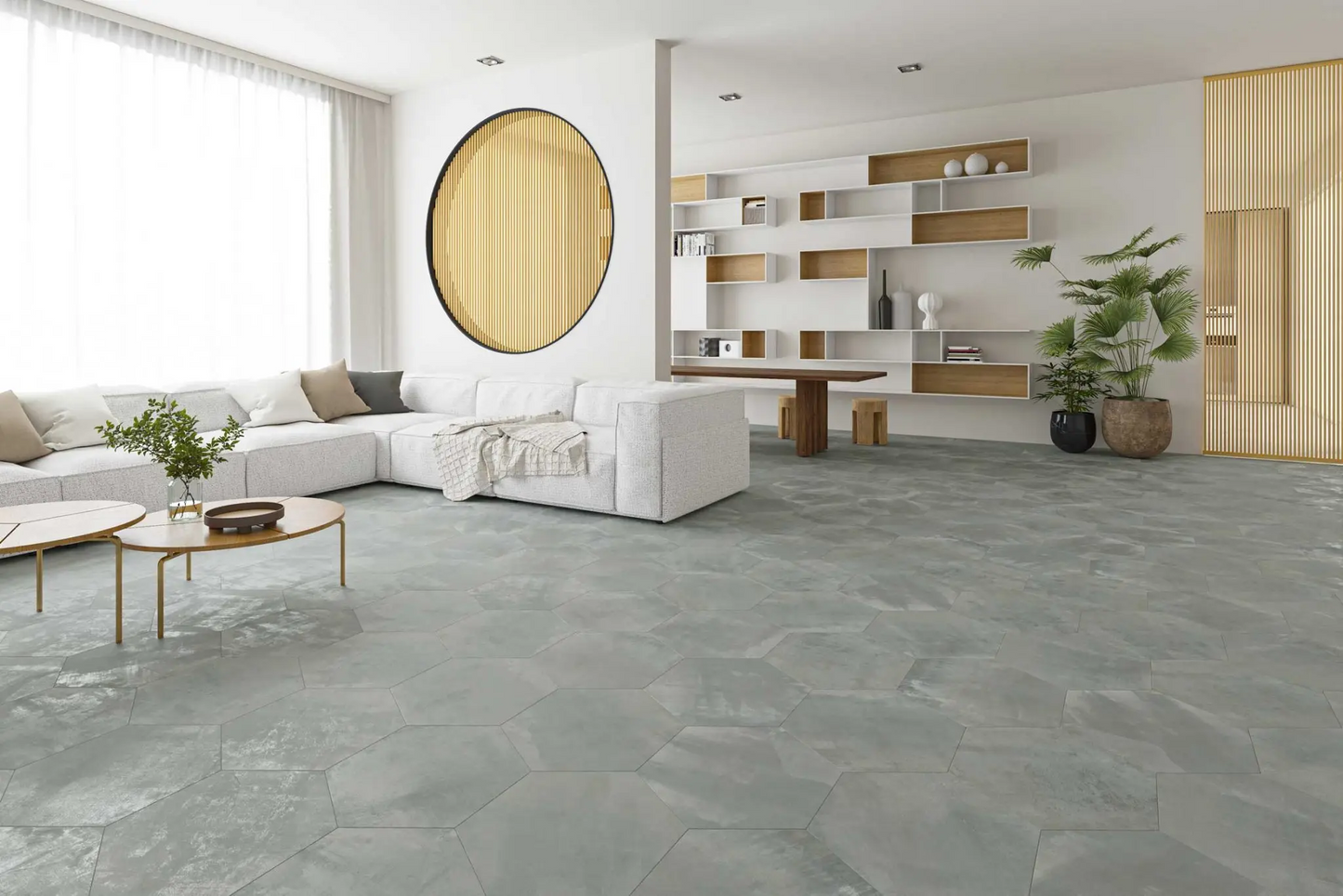 Carrelage Hexagonal Vessel Steel 56x48,5 cm de Realonda