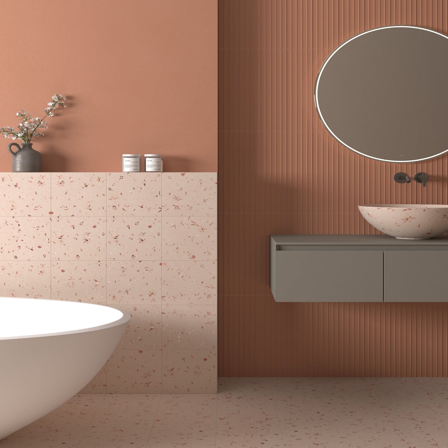 Carrelage Effet Carreau de Ciment Fragmenta Coral 20x20 cm de Dune