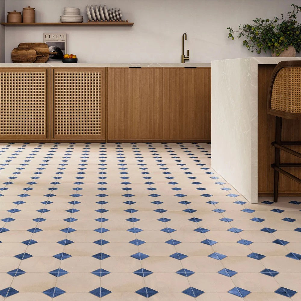 Carrelage Imitation Cabochon Dover Sand Cobalt 33x33 cm de Realonda