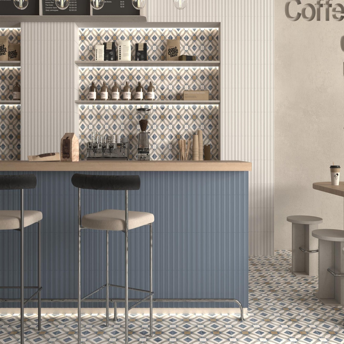 Carrelage Effet Carreau de Ciment Carmine 20x20 cm de Dune