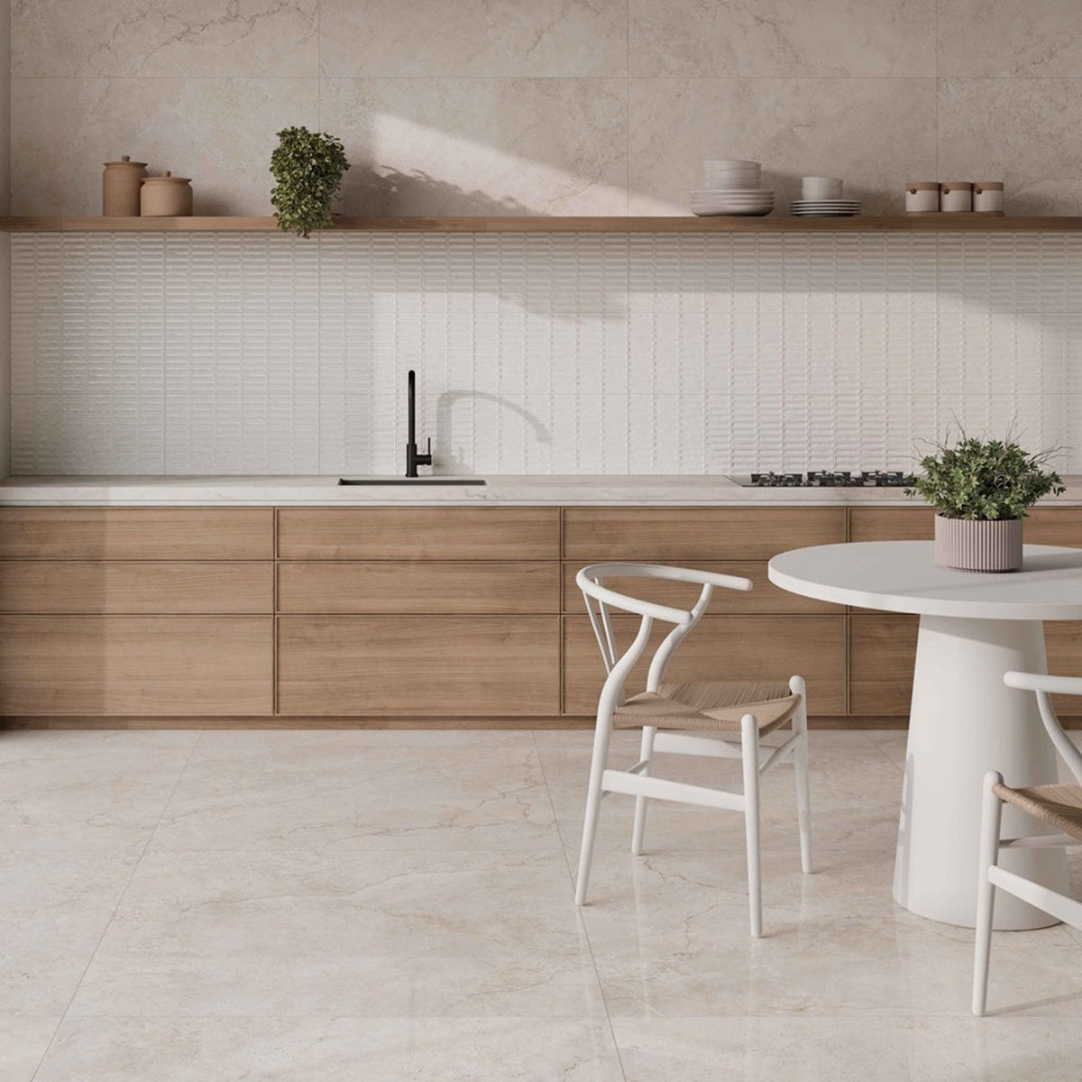 Carrelage Effet Zellige Monet White 31,6x60 cm de Ecoceramic