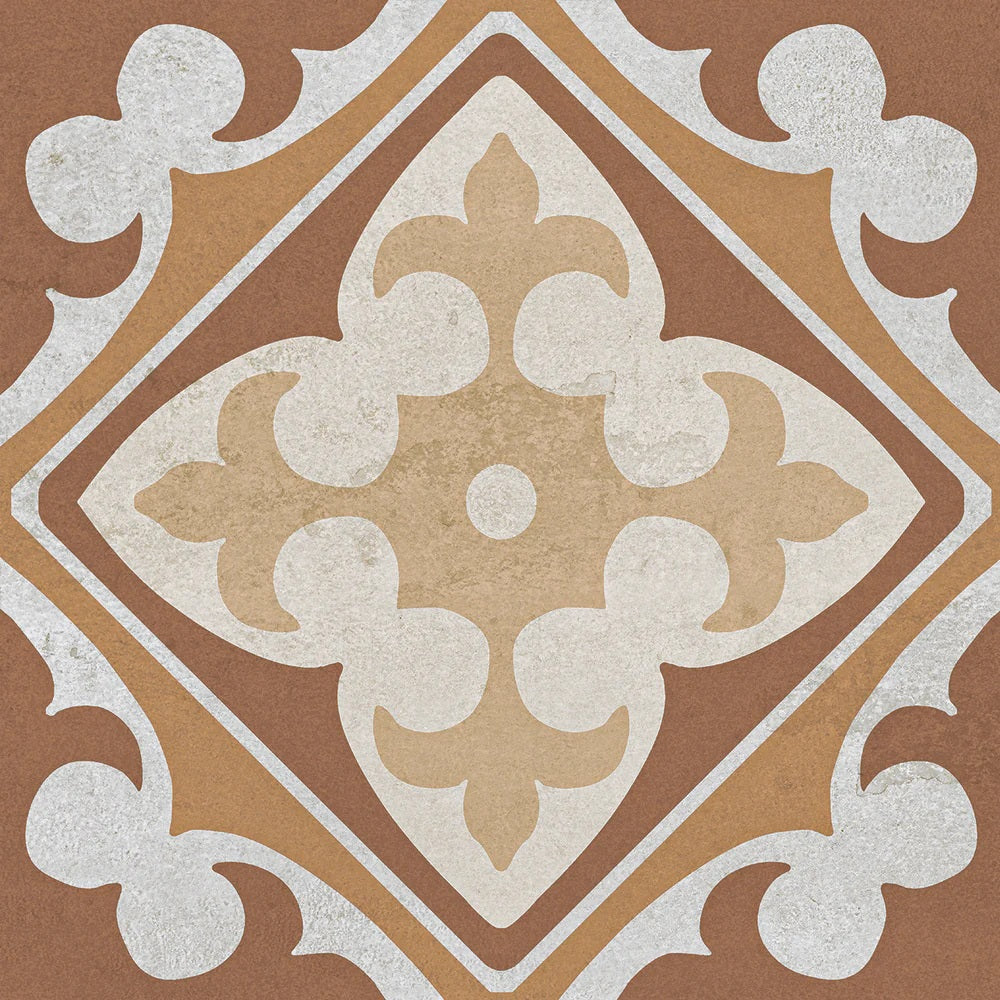 Carrelage Effet Carreau de Ciment Monserrate Brun 33,5 x 33,5 cm