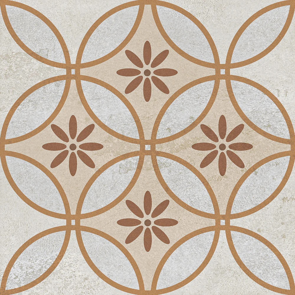 Carrelage Effet Carreau de Ciment Monserrate Brun 33,5 x 33,5 cm