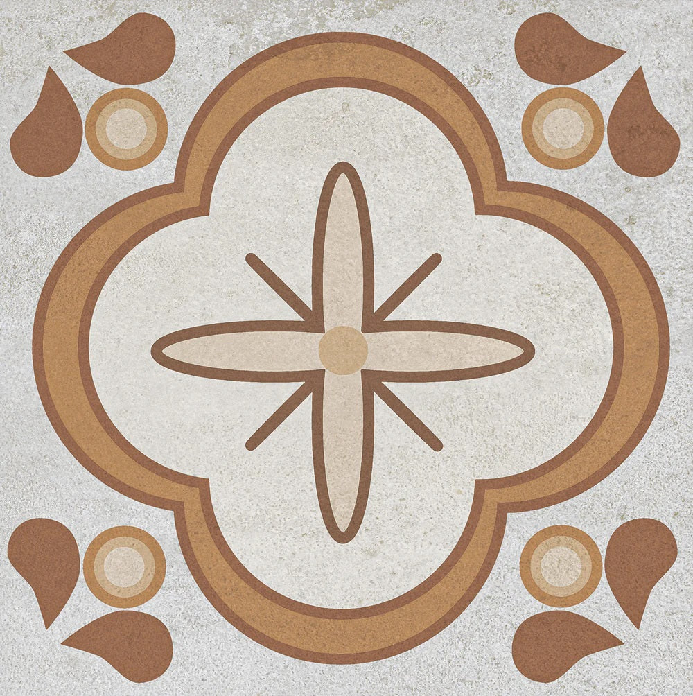 Carrelage Effet Carreau de Ciment Monserrate Brun 33,5 x 33,5 cm