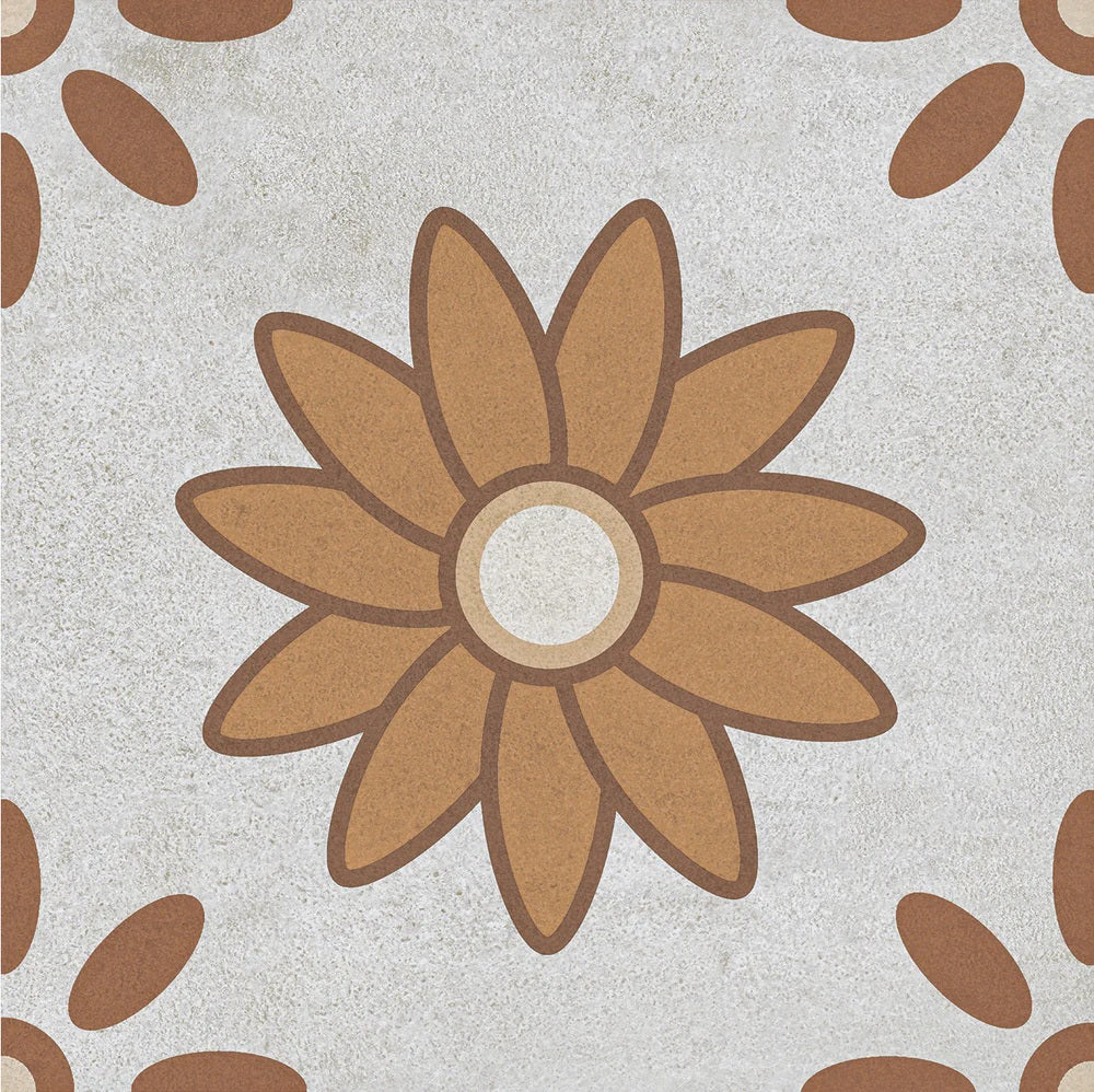 Carrelage Effet Carreau de Ciment Monserrate Brun 33,5 x 33,5 cm