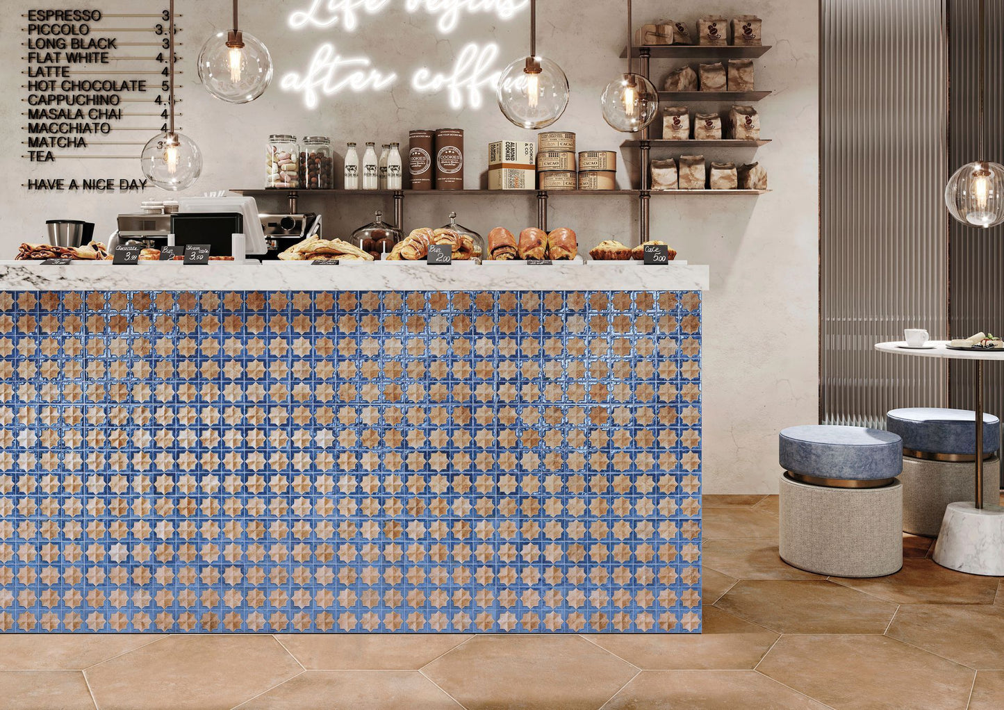 Carrelage Mural Decor Tetuan Terra Cobalt 31x56 cm de Realonda