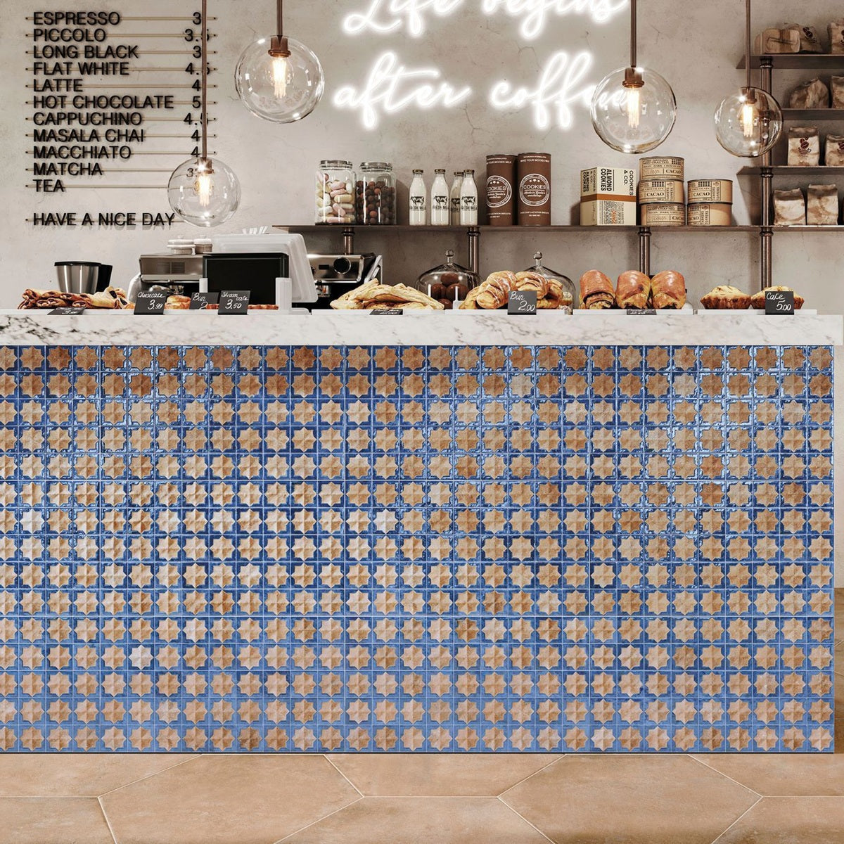 Carrelage Mural Decor Tetuan Terra Cobalt 31x56 cm de Realonda