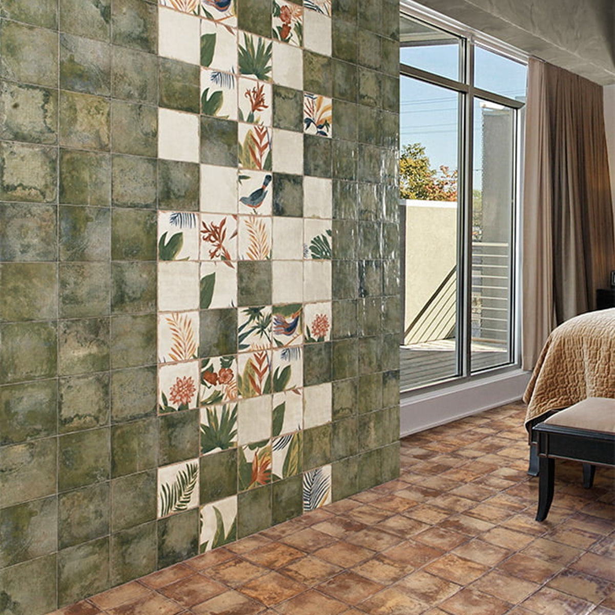 Carrelage Mural Livorno Green 20x20 cm de Mainzu