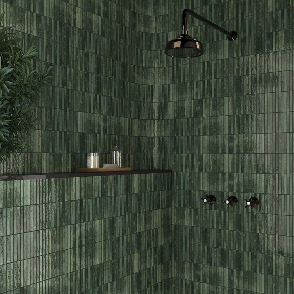 Carrelage Mural Kit Kat Mosaic Grass Glossy 11,5x23,1 cm de Dune