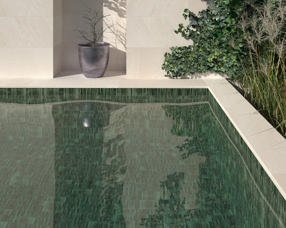Carrelage Mural Kit Kat Mosaic Grass Glossy 11,5x23,1 cm de Dune