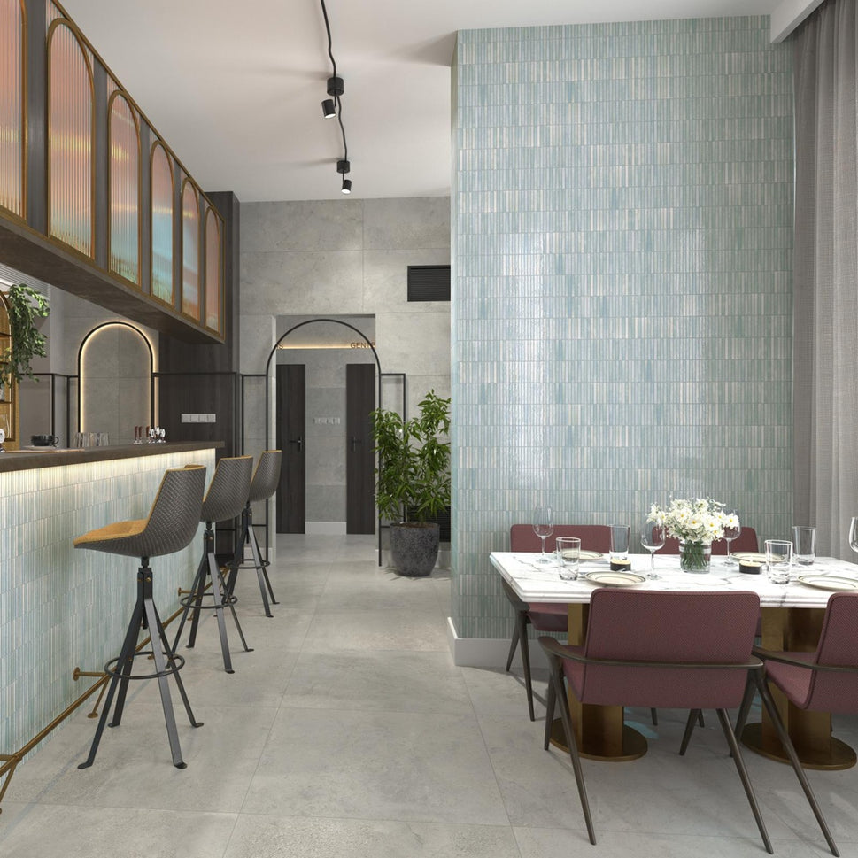 Carrelage Mural Kit Kat Mosaic Water Glossy 11,5x23,1 cm de Dune