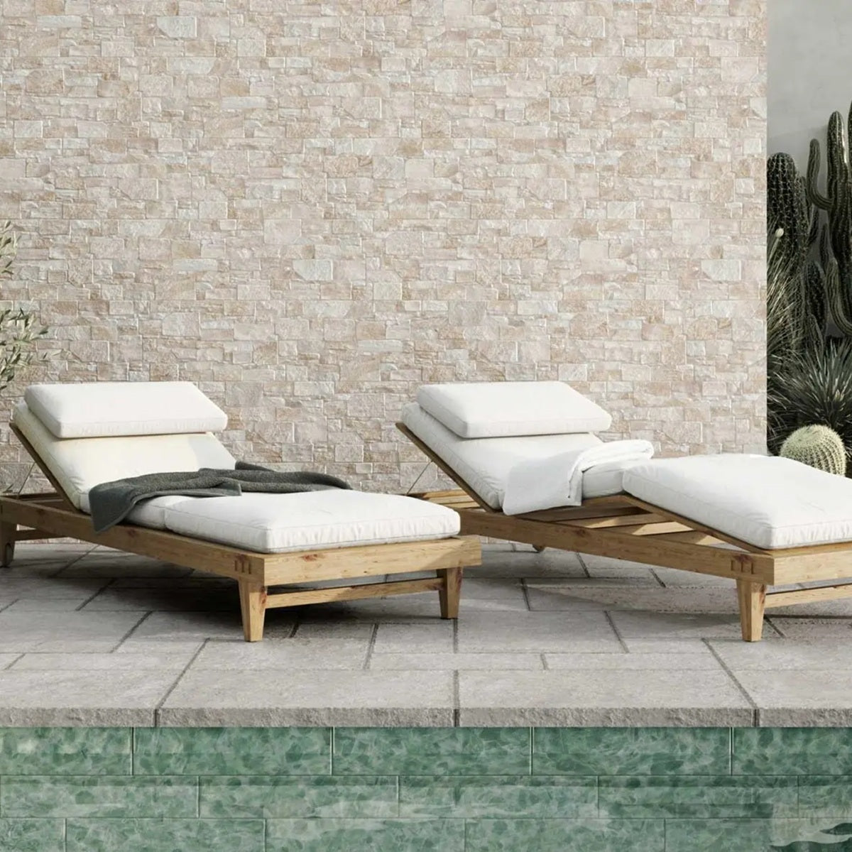 Carrelage Parement Mural Pierre Effet Brique Stones 31x56 cm de Realonda