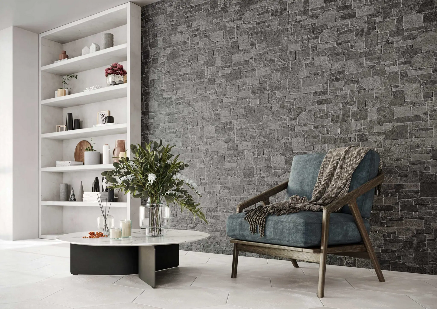 Carrelage Parement Mural Pierre Effet Brique Stones 31x56 cm de Realonda
