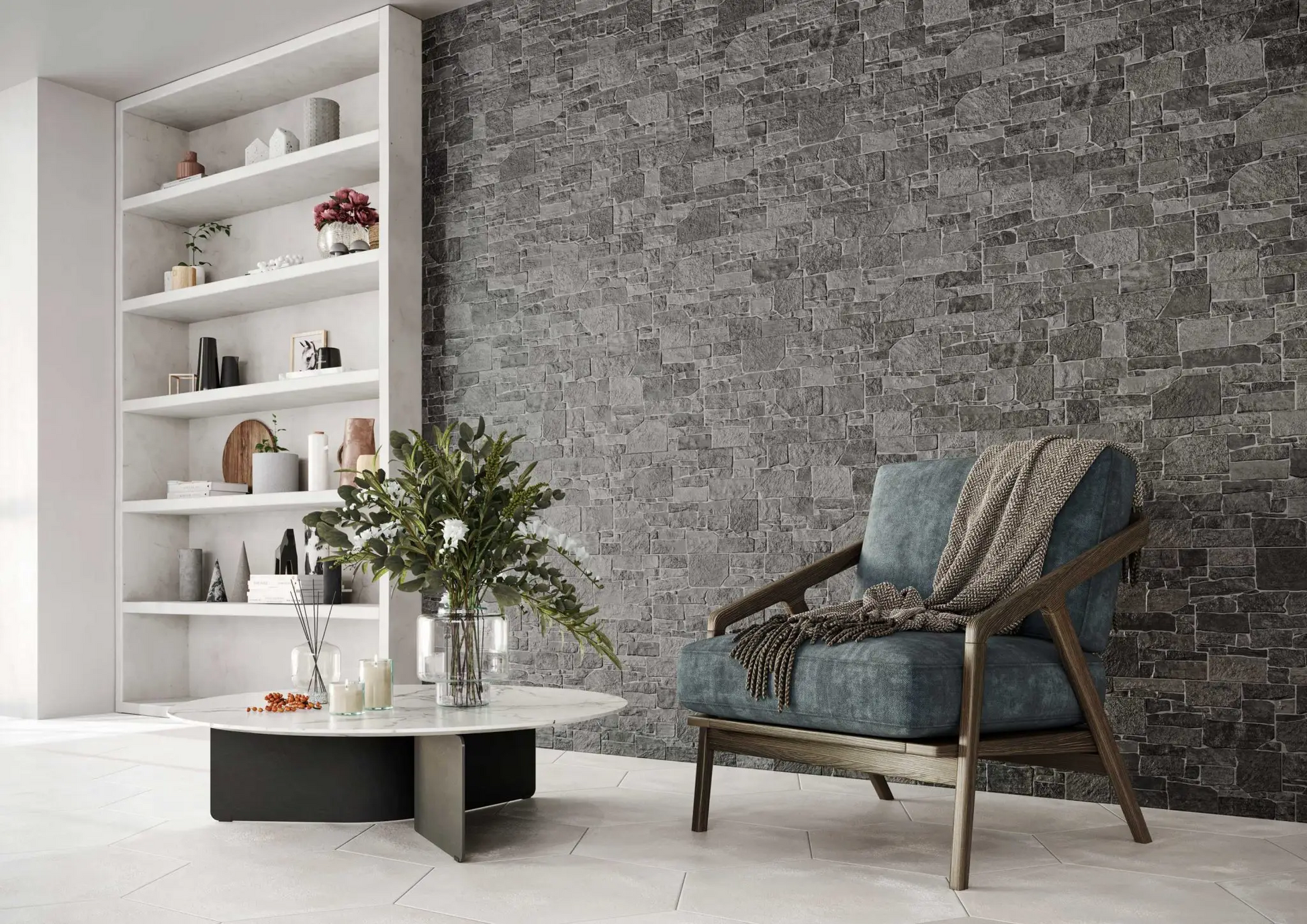 Carrelage Parement Mural Pierre Effet Brique Stones 31x56 cm de Realonda